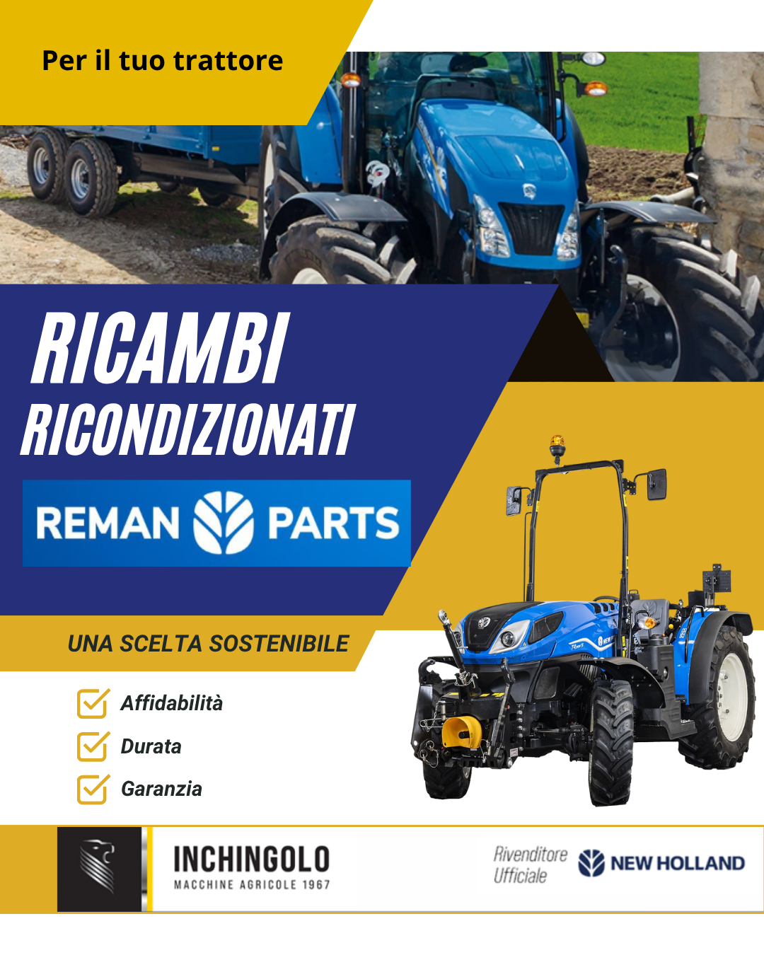 Scegli i ricambi ricondizionati “REMAN” di New Holland!