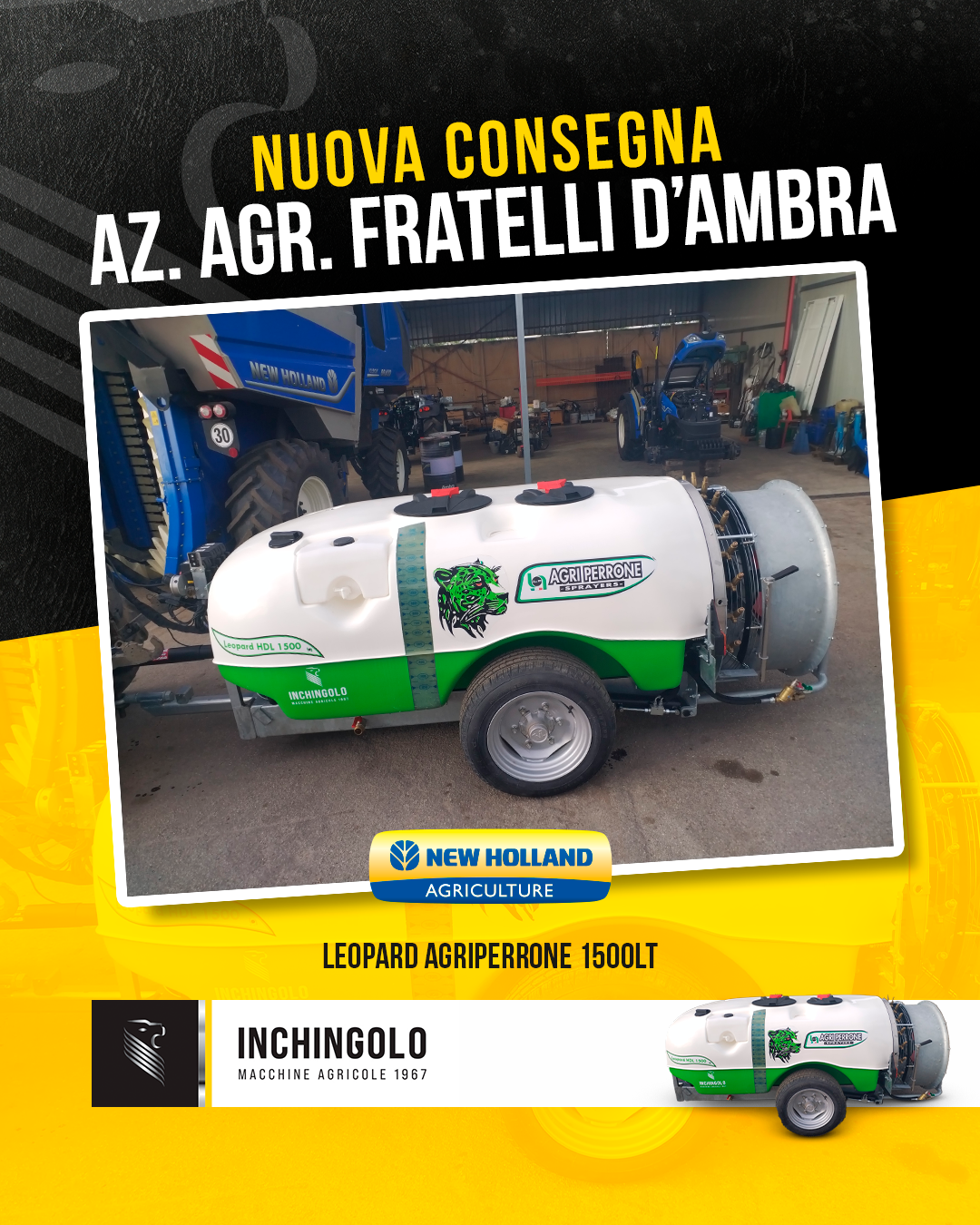 Atomizzatore Leopard Agri Perrone da 1500 litri consegnato a Canosa