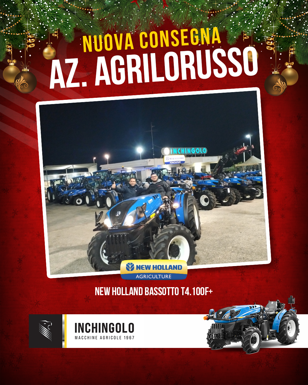 Ancora una consegna ad Andria del New Holland T4 100F+Bassotto