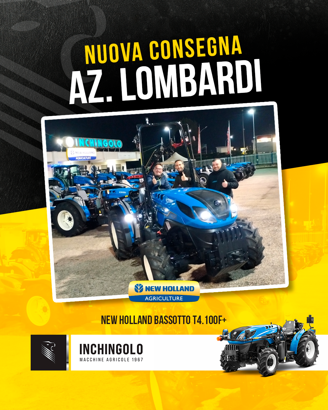 New Holland T4.100F+ Bassotto consegnato ad Andria