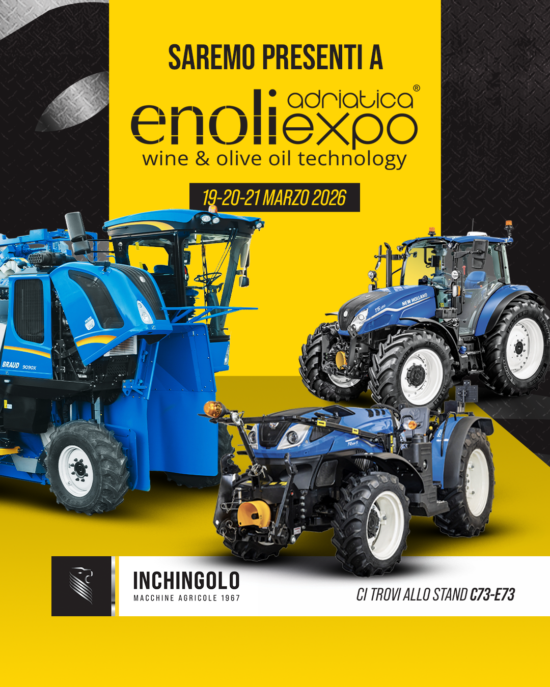 Dal 19 al 21 Marzo siamo a Enoliexpo Wine & Olive Oil Technology presso la Fiera del Levante di Bari