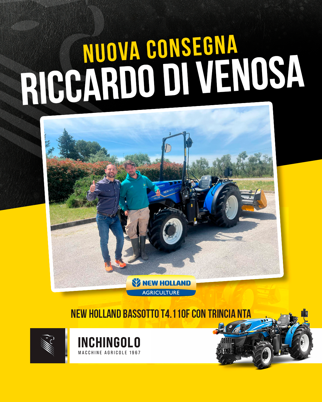 Riccardo Di Venosa porta in azienda il New Holland T4.110F Bassotto