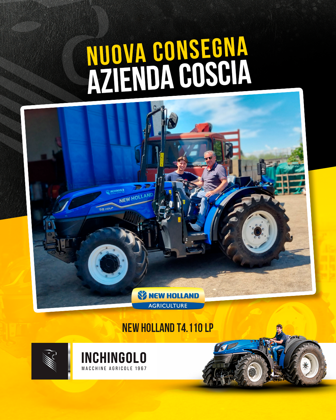 Buon lavoro all’Azienda Coscia di Toritto per l’acquisto del New Holland T4.110 LP